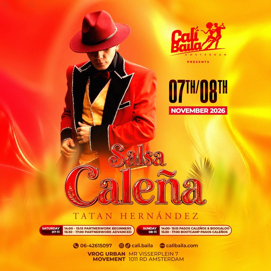 Salsa Caleña con Tatán Hernández, workshops de Cali Baila en Ámsterdam